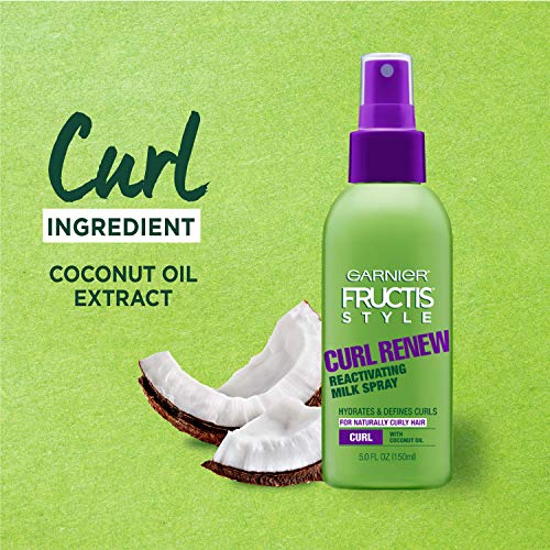 Garnier Fructis Style Curl Renew Reactivating Milk Spray for Curly Hair, 5 Fl Oz I601