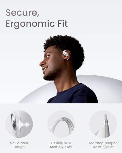 SHOKZ OpenFit Air Open-Ear Wireless Earbuds, Water Resistant, Black C474002