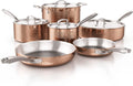 Homaz life Pots and Pans Set  Tri-Ply Stainless Steel Hammered Kitchen Cookware  Induction Compatible  Dishwasher and Oven Safe  Non-Toxic  Professional Grade Cooking Sets  7-Piece  Black
