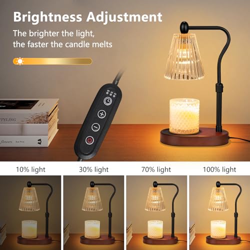 Candle Warmer Lamp with Timer and Dimmer, Electric Wax Melt Warmer with 2 Bulbs C83372