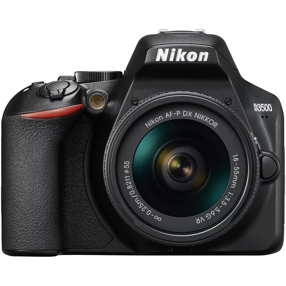 Nikon D3500 DSLR Camera with 18-55mm Lens, 64GB Card, 2 Batteries, Case & Software Q678
