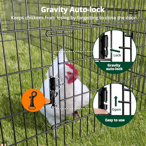 PawGiant Chicken Coop Run Pen for Yard with Cover Outdoor Metal Portable J3683