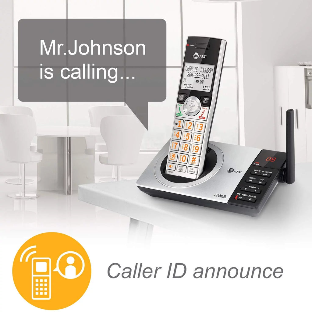 AT&T CL82407 DECT 6.0 Expandable Answering System with 4 Handsets I73883