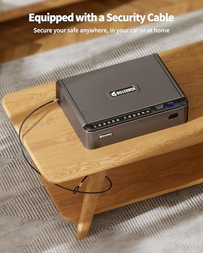BILLCONCH Biometric Gun Safe for Handgun with Fingerprint Keypad P124