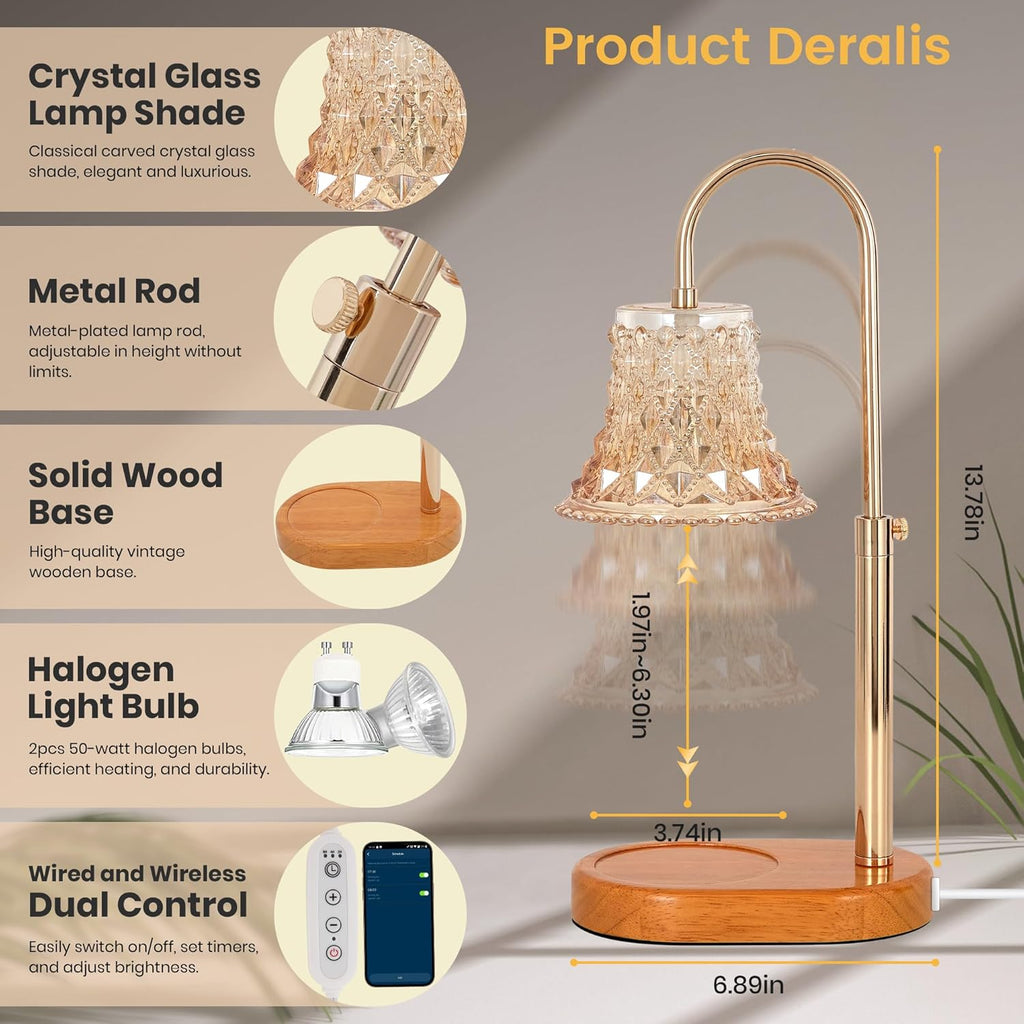 Candle Warmer Lamp with APP Control, 2 Bulbs, Timer & Dimmer for Jar Candles E2343