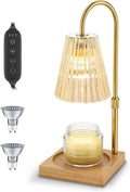 Candle Warmer Lamp with Timer - Upgraded Candle Warming Lamp with Dimmable, Adjustable Height - Electric Candle Burne Lamp for Any Size Jar Candles, Ideal Gift Choice (2 Bulbs Included)
