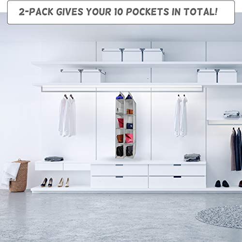 XL Hanging Handbag Purse Organizer for Closet, 2 Pack, Grey M682404