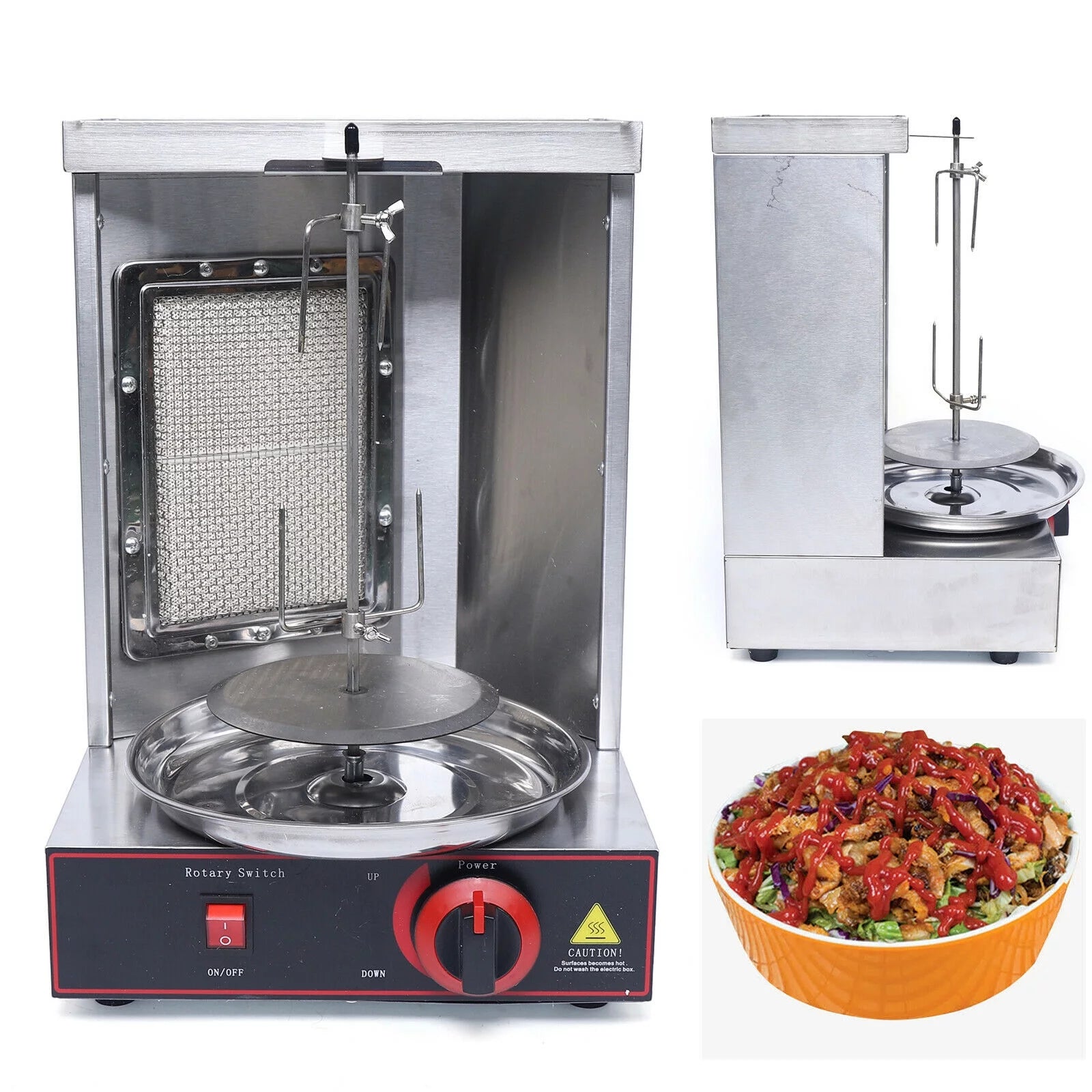 Gas Grill Meat Machine BBQ Rotisserie Oven Smokeless Vertical Broiler 110V LPG J55224