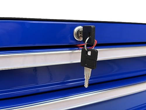 Industrial 2 Drawers Portable Metal Tool Box 26" Blue V6365