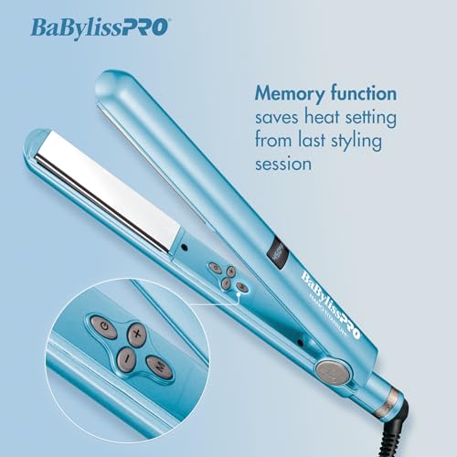BaBylissPRO Nano Titanium Flat Iron Hair Straightener, 1" Digital B60594