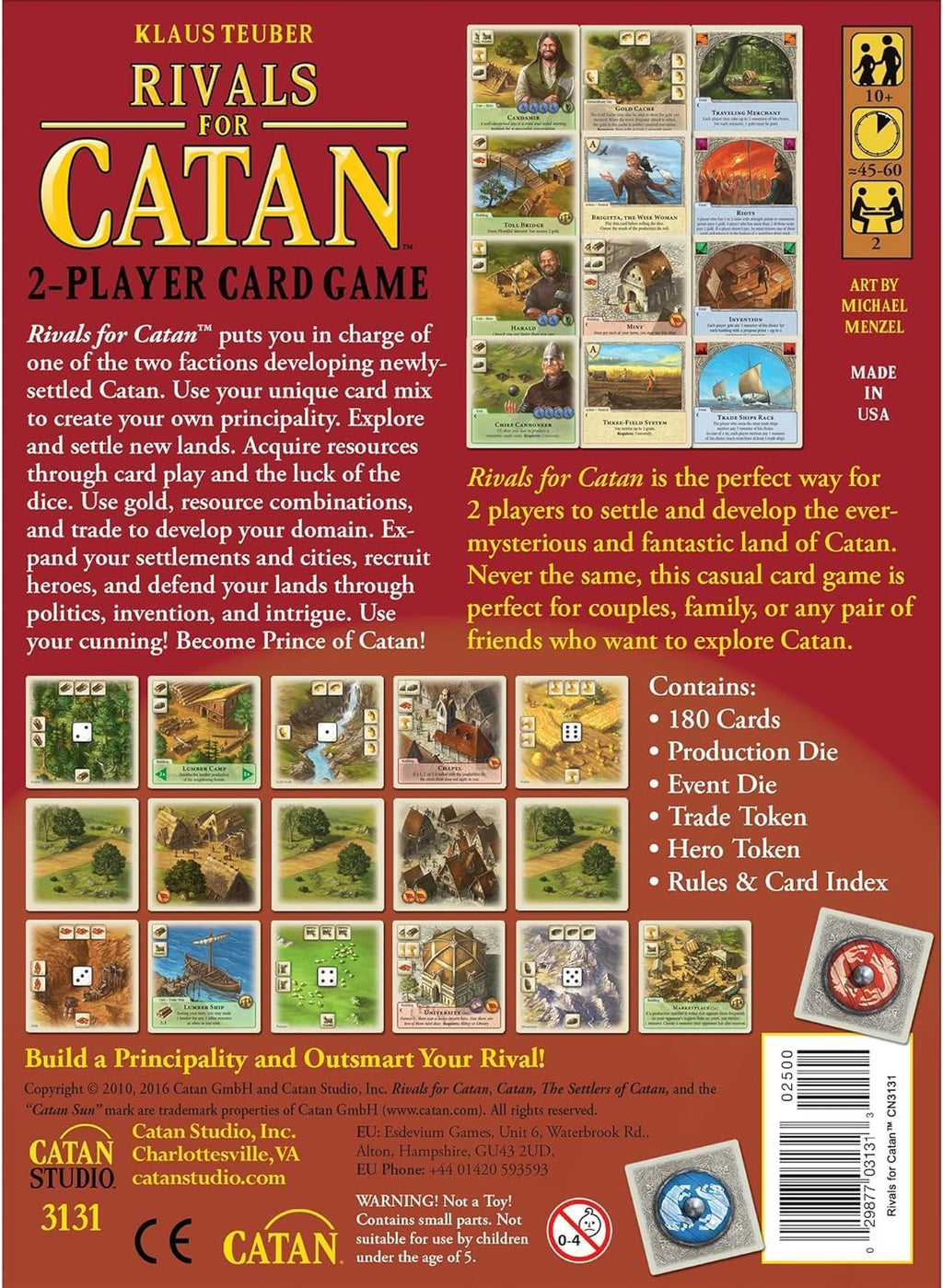 Catan Studio Rivals for Catan - 2 Player Strategy Card Game W718