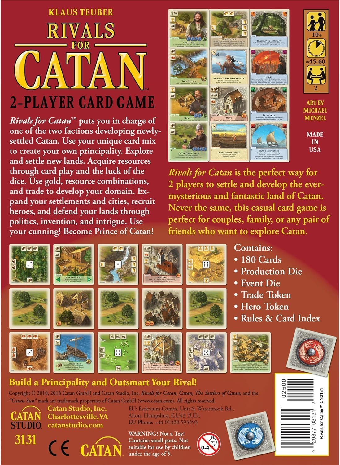 Catan Studio Rivals for Catan - 2 Player Strategy Card Game W718
