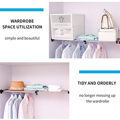 Hershii Expandable Closet Tension Shelf Rod Adjustable Metal Storage Rack, Black A674