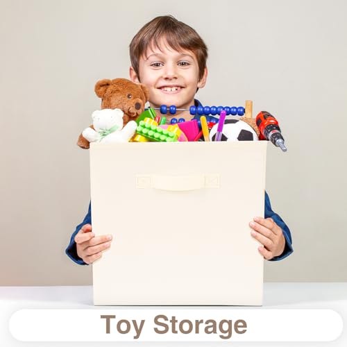 13 inch Fabric Storage Cubes 6 Pack with Handle, Collapsible Cube Bins L972