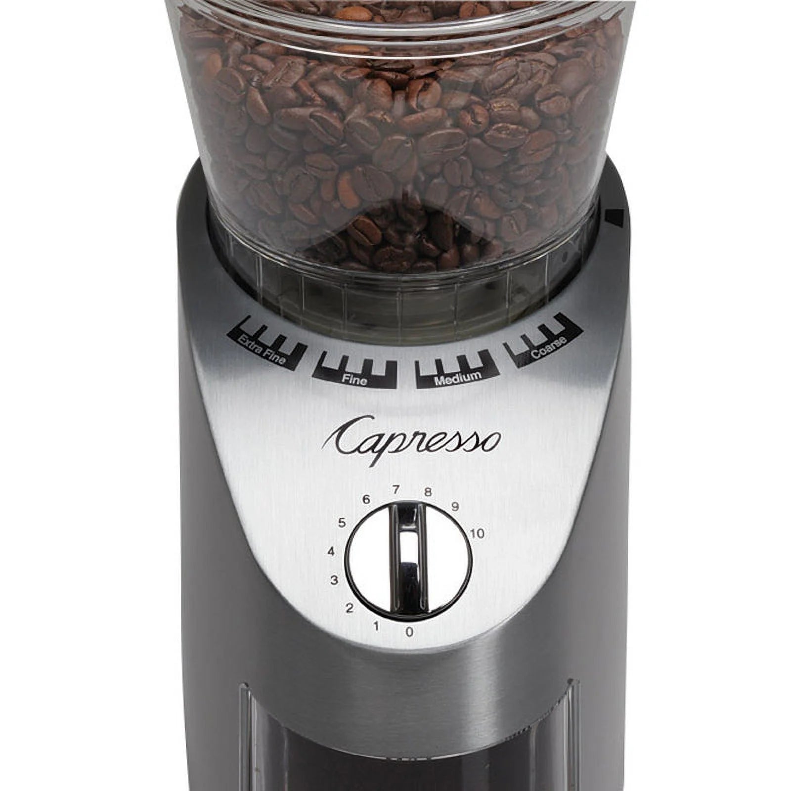 Capresso Metal Die-Cast Conical Burr Coffee Grinder W14196