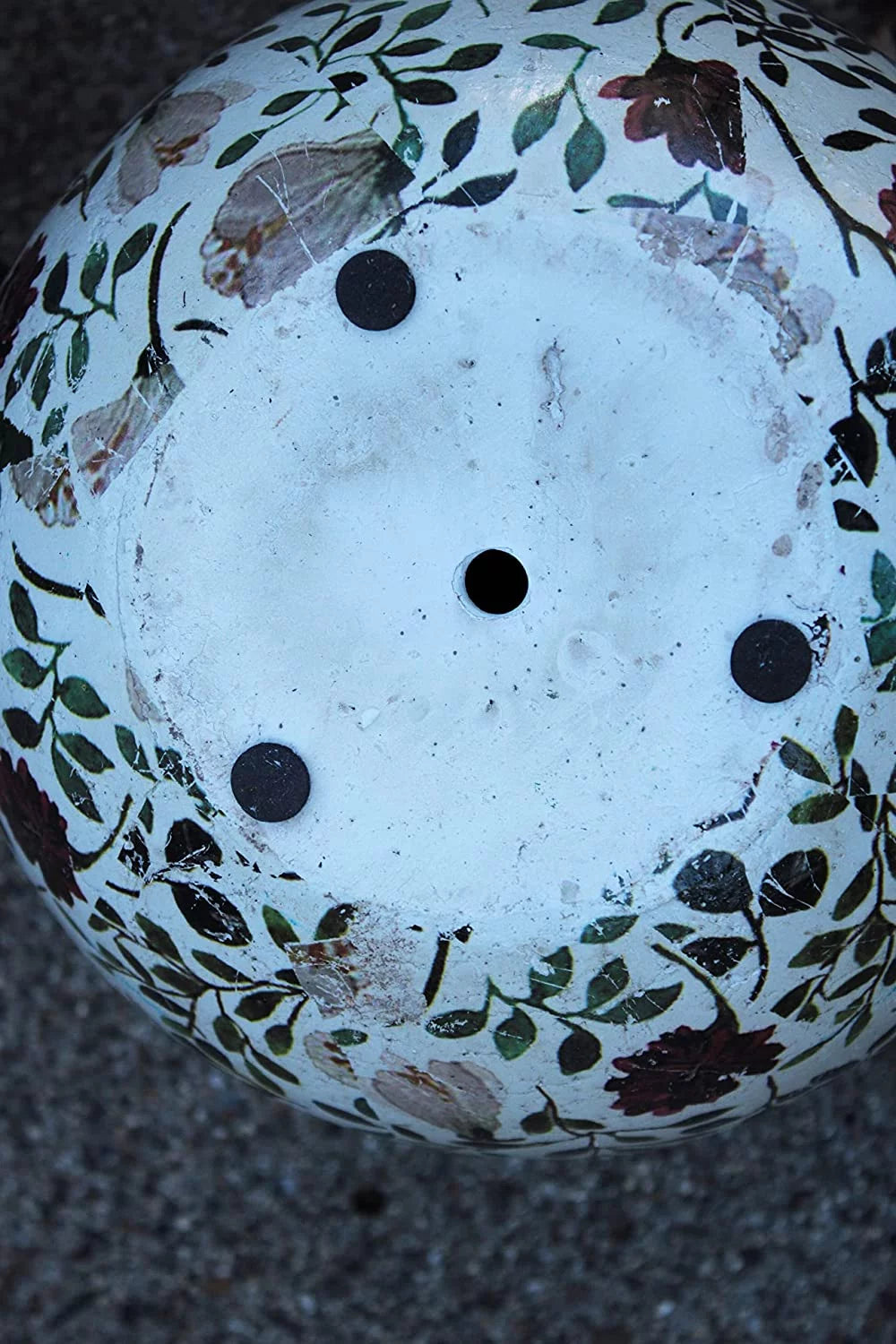 Old World Ceramic Red and Green Round Planters Garden Pots Q479