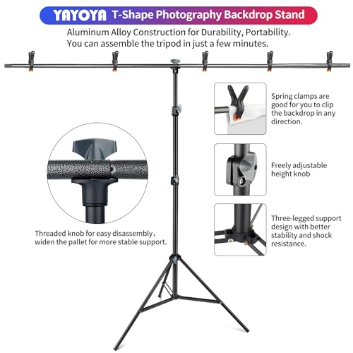 Portable Green Screen Backdrop Kit with Stand, 6.3 x 6.5 ft, Carrying Case and Clips Z6477