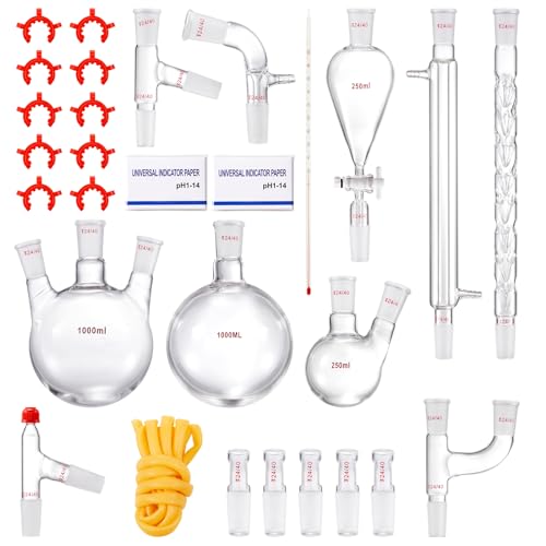 VEVOR 24/40 Chemistry Glassware Kit 29PCS 250 1000ml Y24853