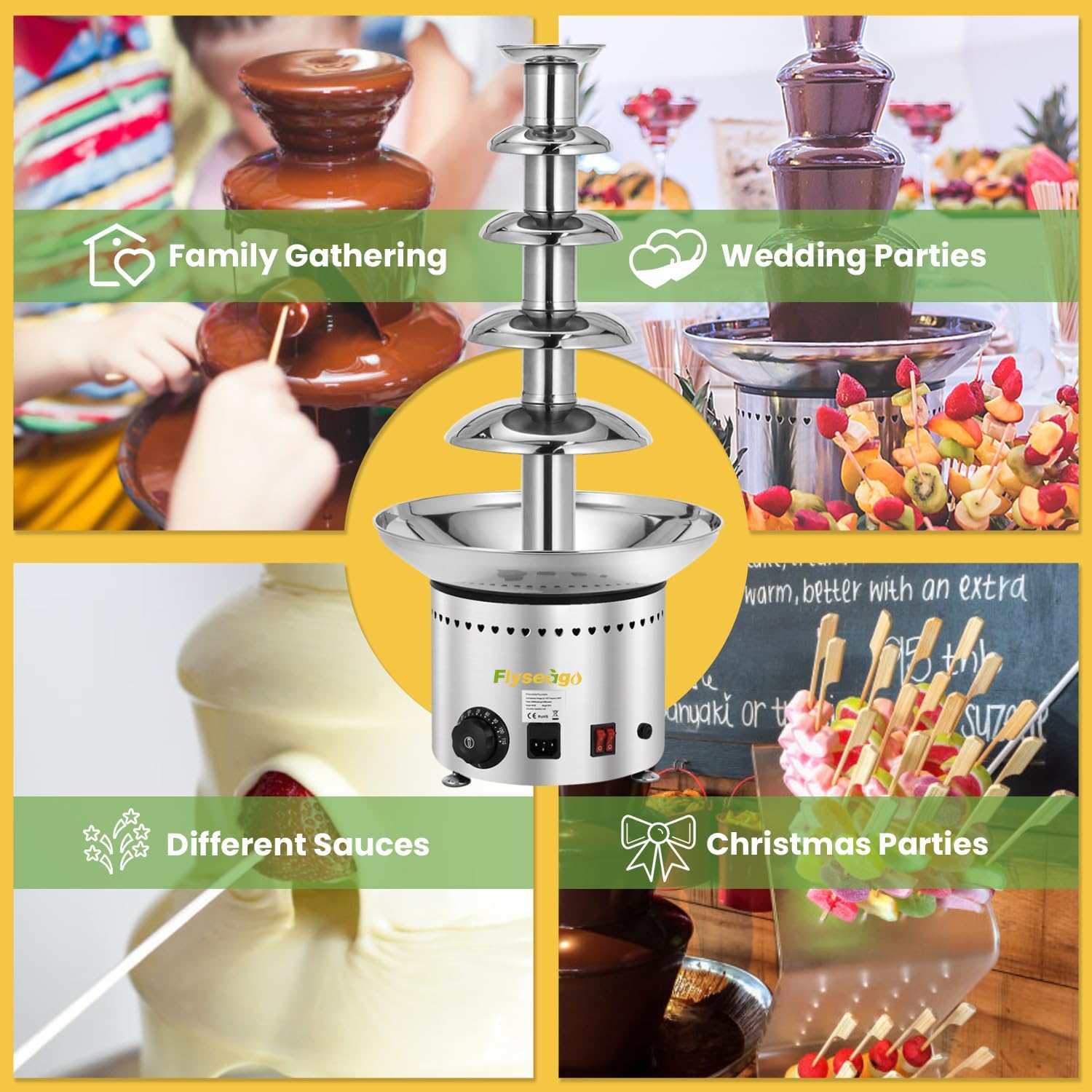 Commercial Chocolate Fountain 5 Tiers Stainless Steel S12057