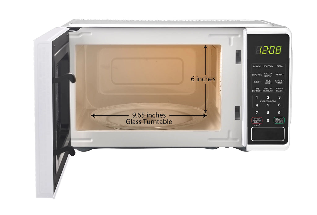 Mainstays 0.7 Cu Ft Countertop Microwave Oven, 700W, White D202