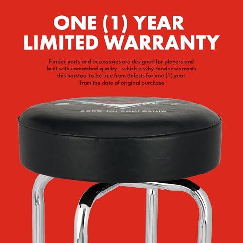 Fender Custom Shop Chevron Logo Swivel Barstool, Black, 24" G160