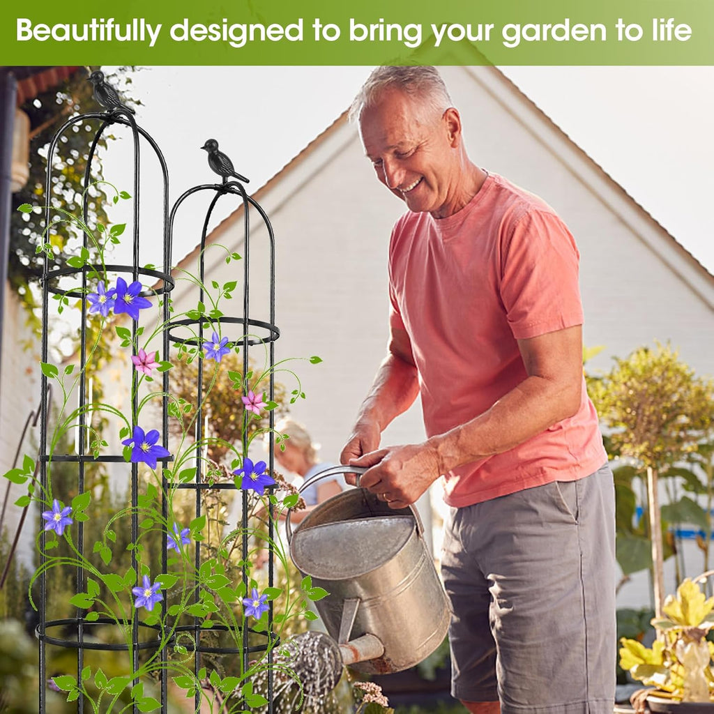 Garden Trellis for Climbing Plants Outdoor, 6ft Tall Plant Support J1513