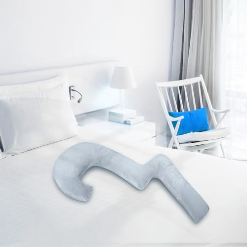 Swan Body Pillow with Cover, 68 Inches Memory Foam for Side Sleepers - Middle Grey N489