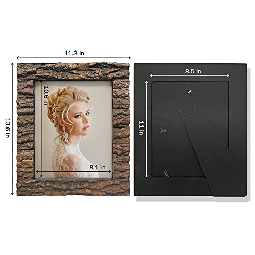Rustic Wood Picture Frame with Real Bark, 8x10 P814