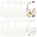 10Pcs Sublimation Baby Bibs White Cotton Waterproof Infant Bib Blank DIY Creative Food Bib for Drooling Feeding Eating Teething