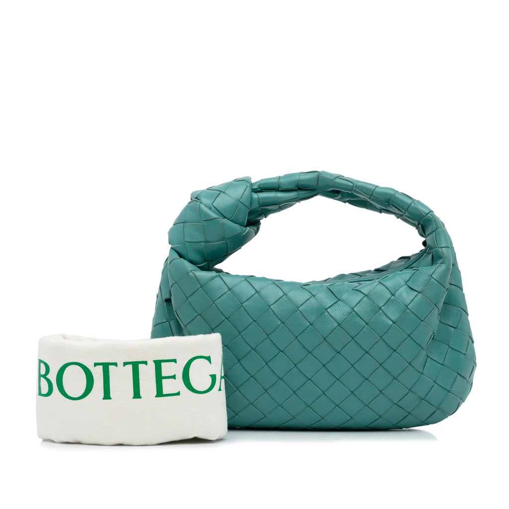 Bottega Veneta Mini Intrecciato Jodie Calf Leather Blue Handbag D874