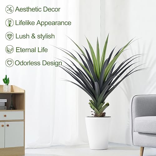 3ft Artificial Spiked Agave Plant, UV Resistant Indoor Outdoor Faux Plant T765