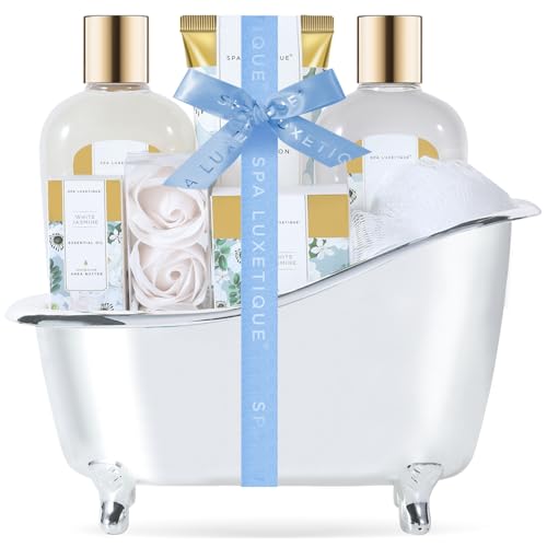 Spa Gifts for Women - Spa Luxetique Gift Baskets for Women, 8 Pcs Lavender Bath Sets for Women Gift with Bubble Bath, Lotion Gift Set, Birthday Gifts for Mom, Gift Set for Women