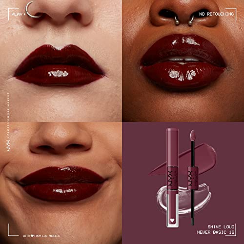 NYX PROFESSIONAL MAKEUP Shine Loud Liquid Lipstick with Clear Lip Gloss - Rebel In Red G546336