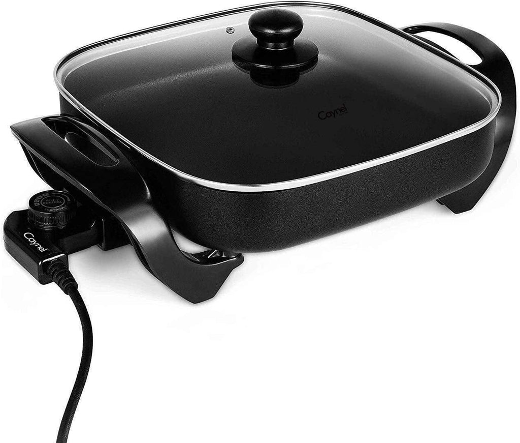 Caynel 12 Inch Nonstick Electric Skillet with Glass Lid S541514