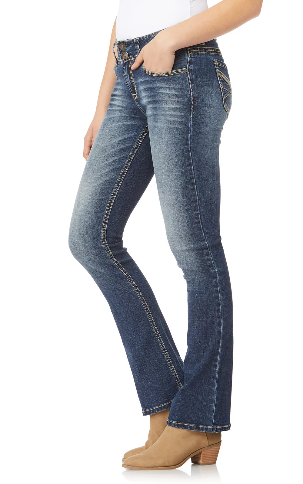 WallFlower Women's Luscious Curvy Bootcut Mid-Rise Stretch Jeans E193