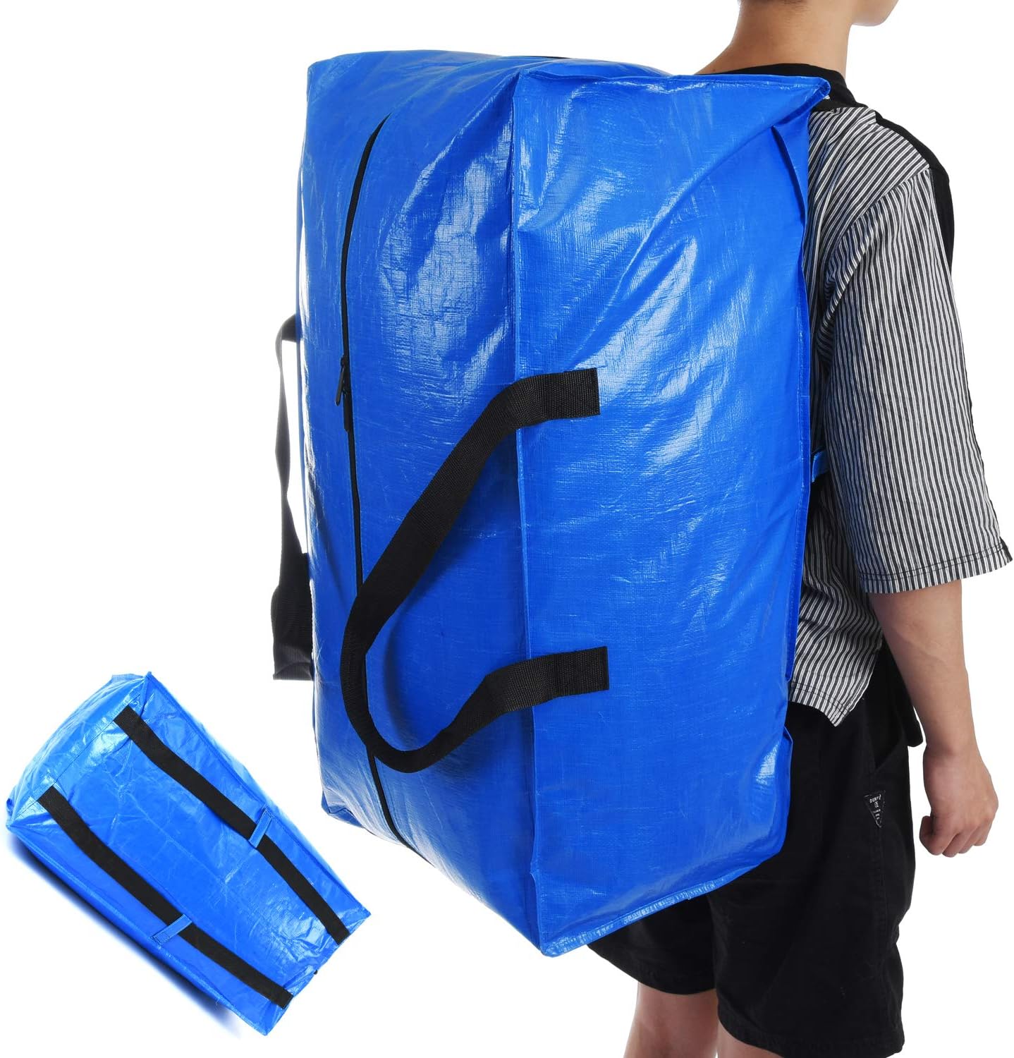 Acnusik 6 Pack Heavy Duty Extra Large Moving Bags with Zippers for Clothing Storage A92121