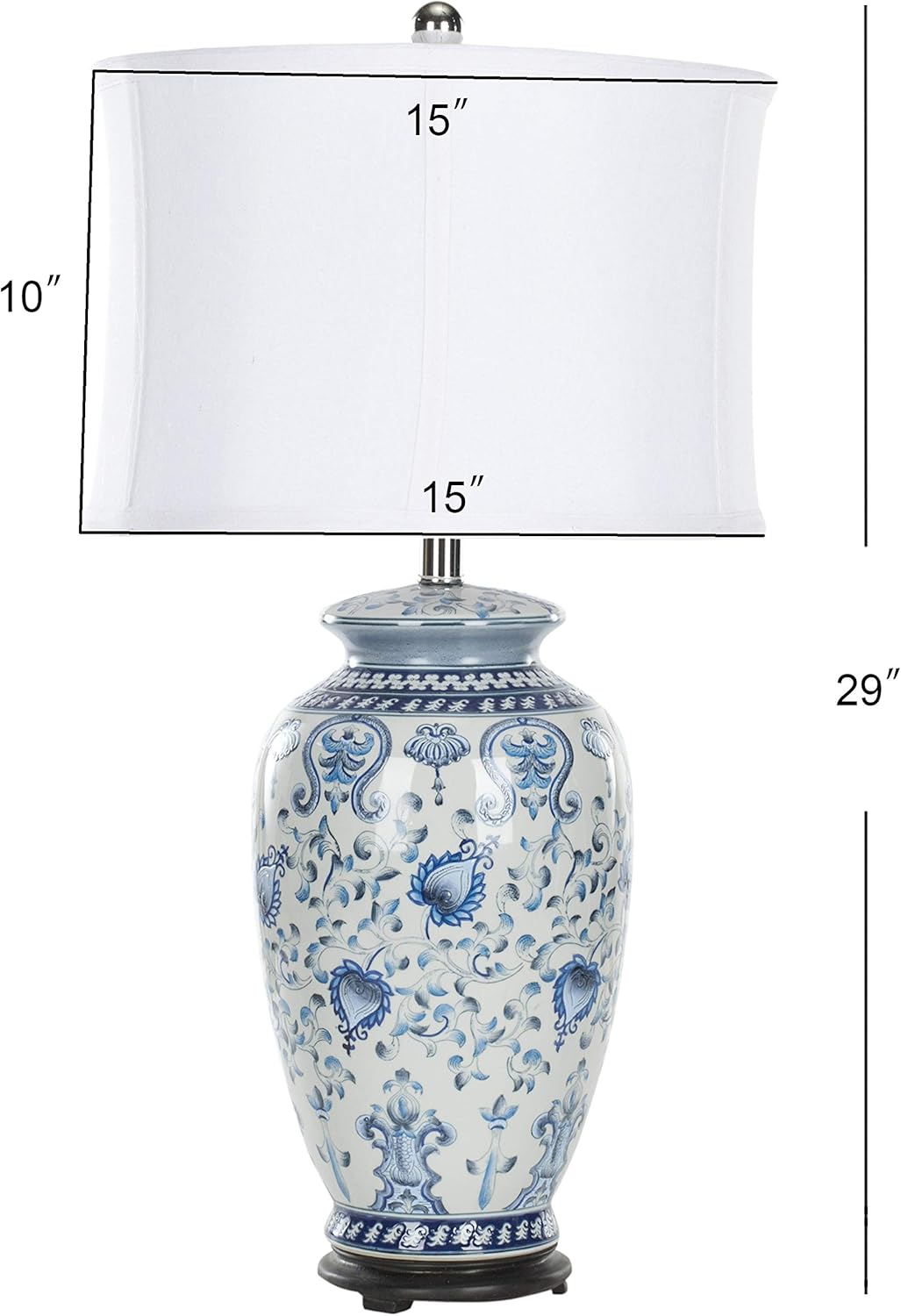 SAFAVIEH Lighting Paige Blue/White Ginger Jar Table Lamp 29-inch B1889