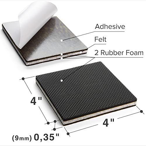 X-PROTECTOR Non Slip Furniture Pads 4 PCS 6" Self-Adhesive Rubber Feet Floor Protectors W494