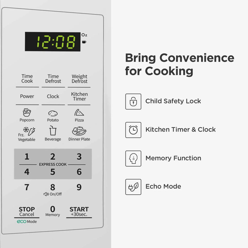 COMFEE' EM720CPL-PM Countertop Microwave Oven 0.7 Cu Ft 700W Pearl White Y98670