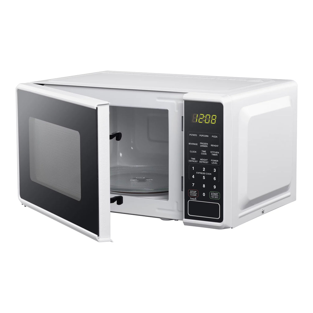 Mainstays 0.7 Cu Ft Countertop Microwave Oven, 700W, White D202