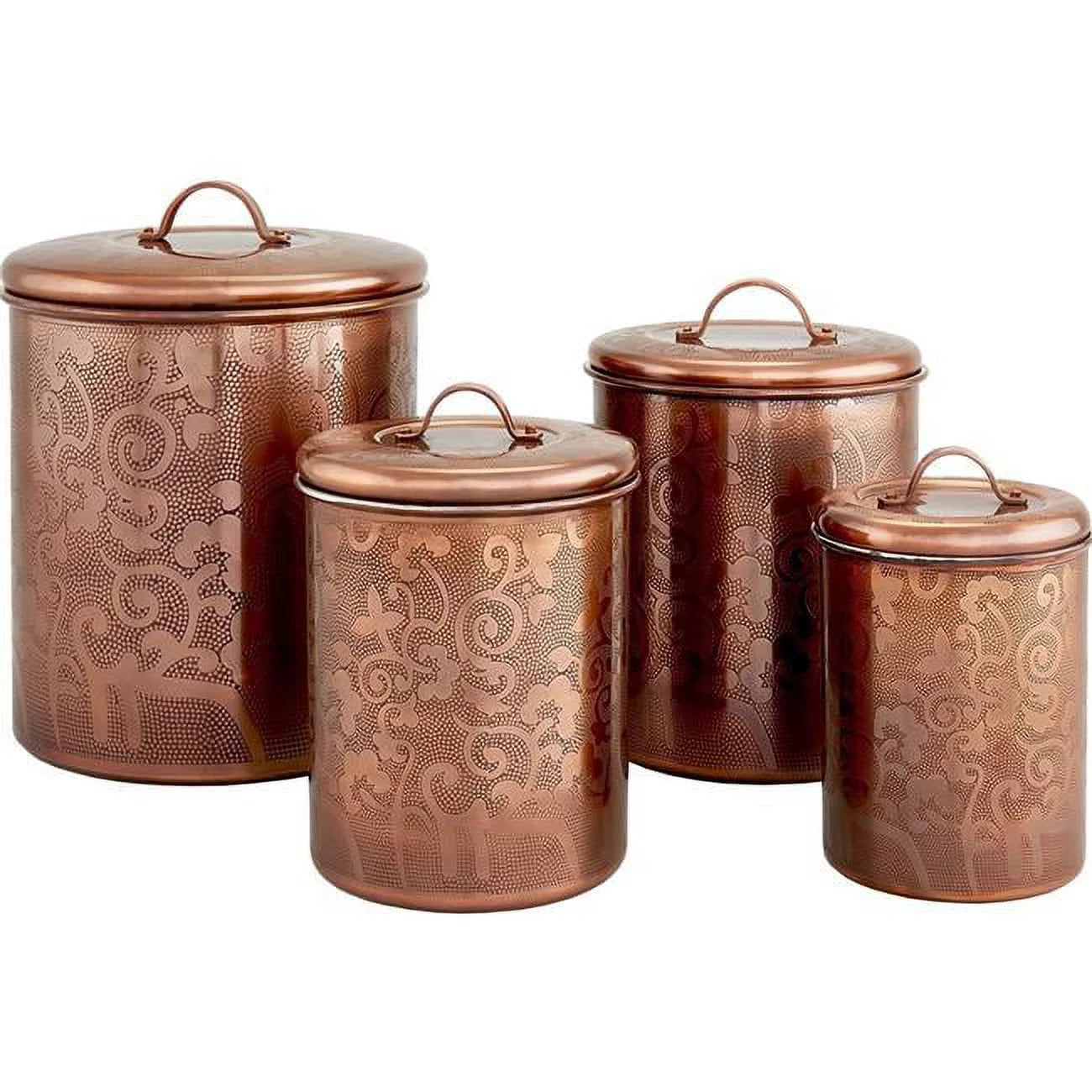 Nusteel  1.5 qt. Etched Antique Copper Canister