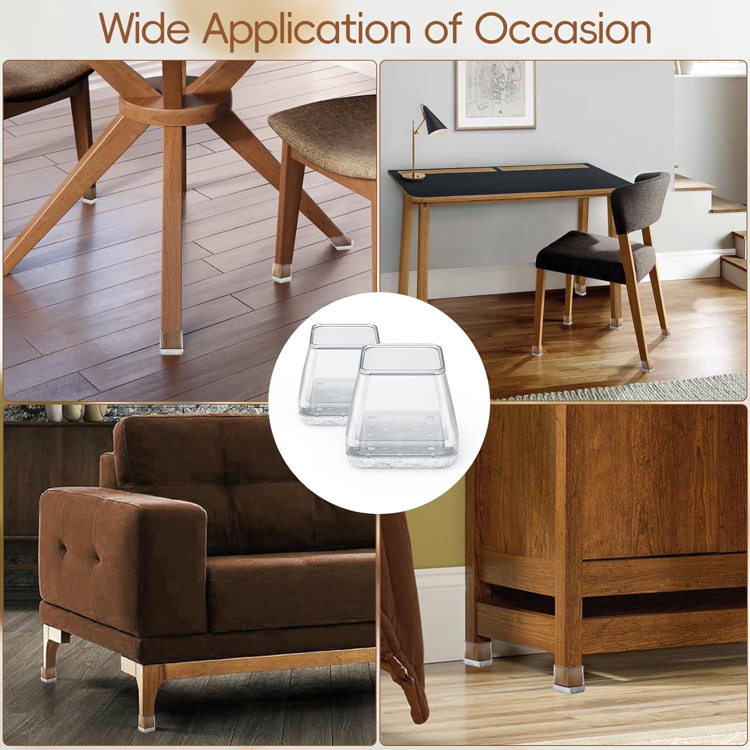 Square Chair Leg Floor Protectors for Hardwood Floors, Felt Pads, X-Small Q281451