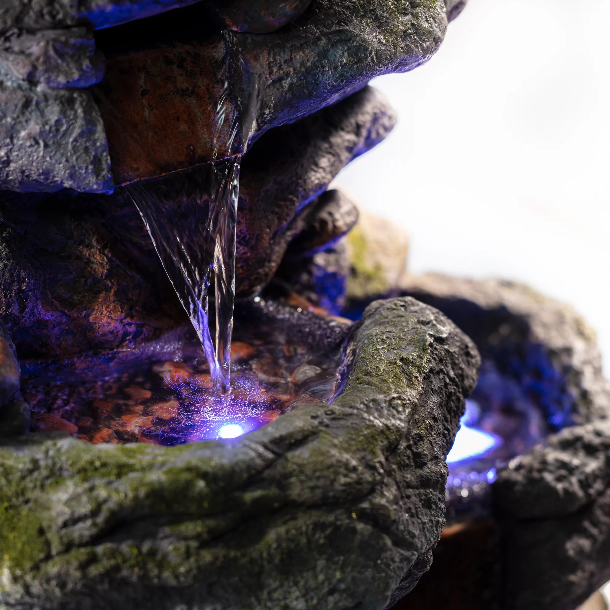 Alpine Corporation 22" Outdoor 3-Tier Rock Tabletop Fountain K42406