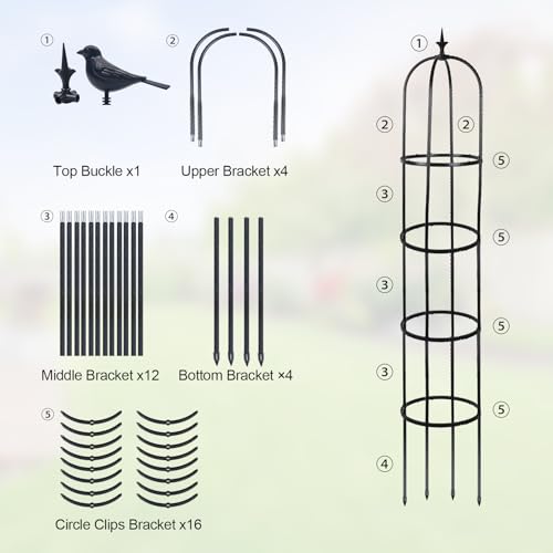 2 Pack Garden Obelisk Trellis for Climbing Plants Indoor Outdoor 6ft Z51383