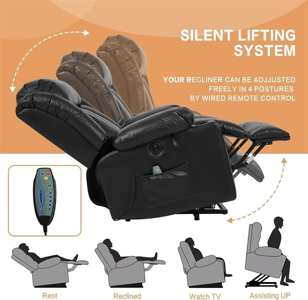Lazy Boy Power Lift Recliner Chair with Massage and Heat D964