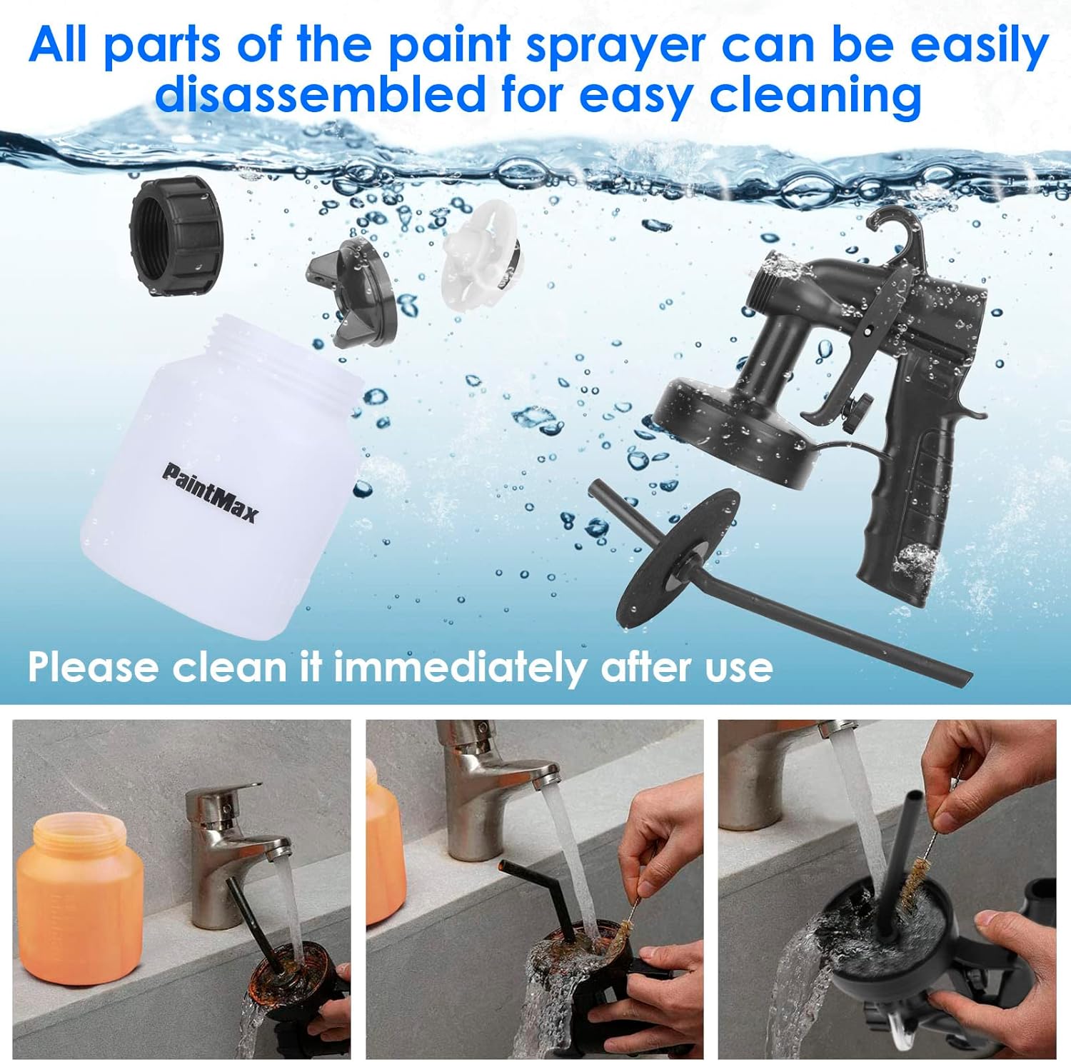 HVLP Paint Sprayer 650W with 3 Patterns & 800ML Container W61278