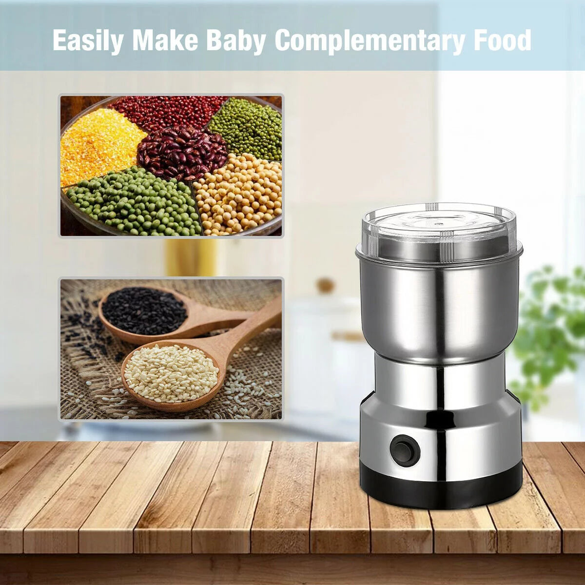Stainless Steel Electric Coffee Grinder for Beans Spices and Nuts C8189