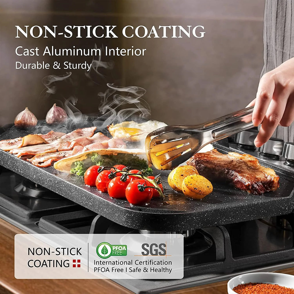 SENSARTE Nonstick Reversible Griddle Grill Pan for Stovetop and Camping, 19.5" x 10.7" W376999