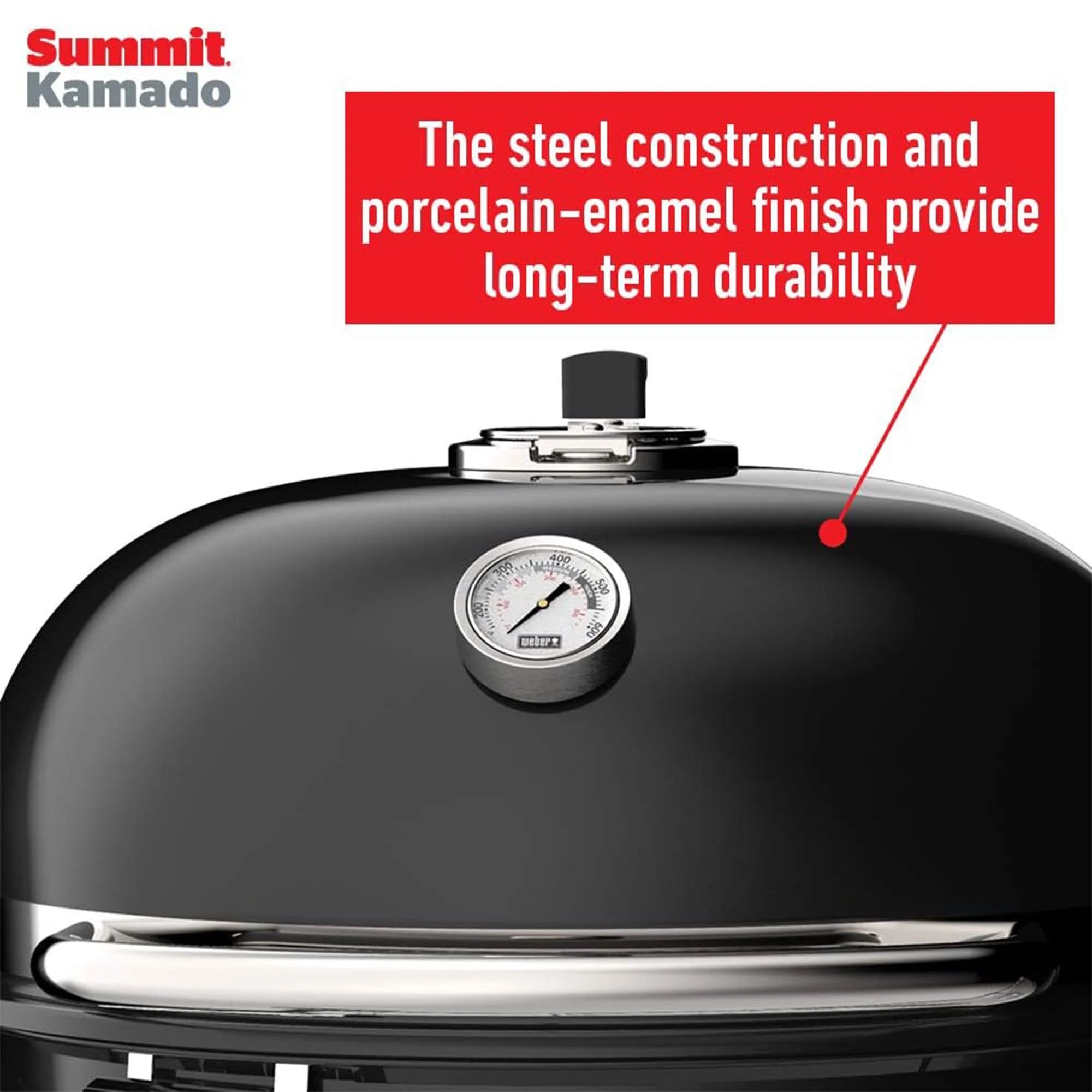 Weber Summit Kamado E6 Charcoal Grill with Stainless Steel Lid, Black E91220