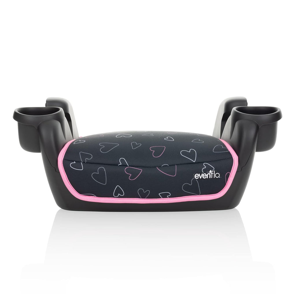 Evenflo GoTime LX Booster Car Seat Chardon Black & GoTime No Back Booster Car Seat Amore Pink P88760